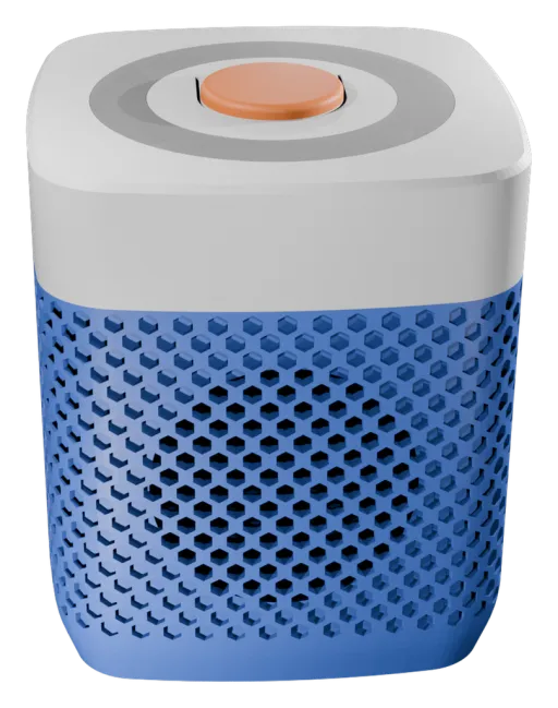 Amidou, with no screen: one button, one light, one speaker